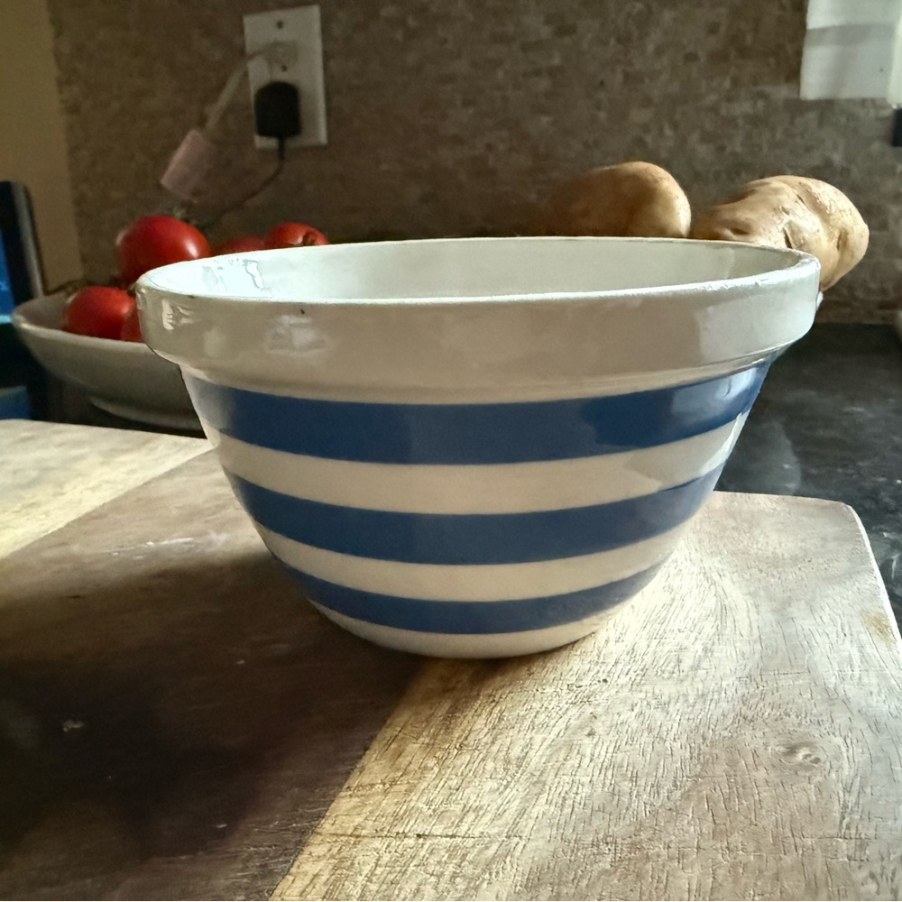 Vintage Blue and White Striped Bowl England Cornishware